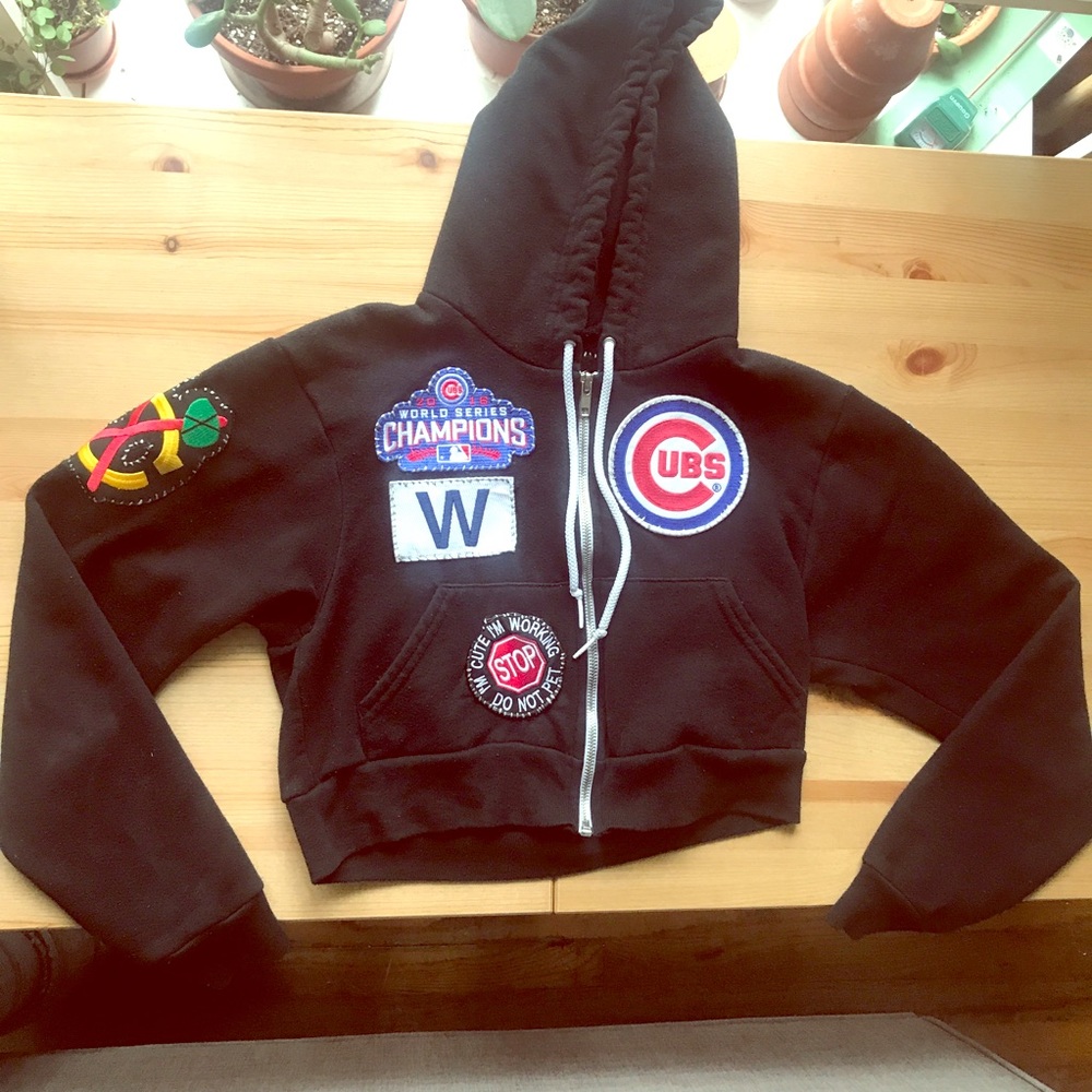Cubs Custom Crop Hoodie